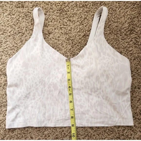 Lululemon Align Tank Top White Grey Leopard Animal Print Size 14 LW1ECAS.0 - Picture 7 of 8